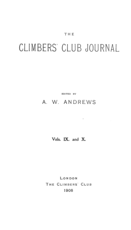 Climbers' Club 1906 Vol.9 No.33 Journal cover